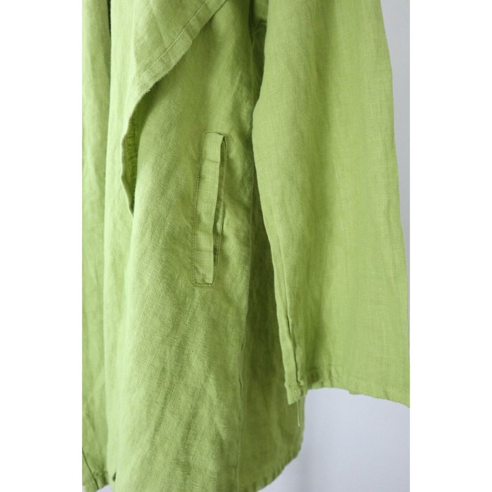 Bryn Walker Size XS Heavy Linen Jacket Drape Front Gooseberry Lime Green - Picture 7 of 14